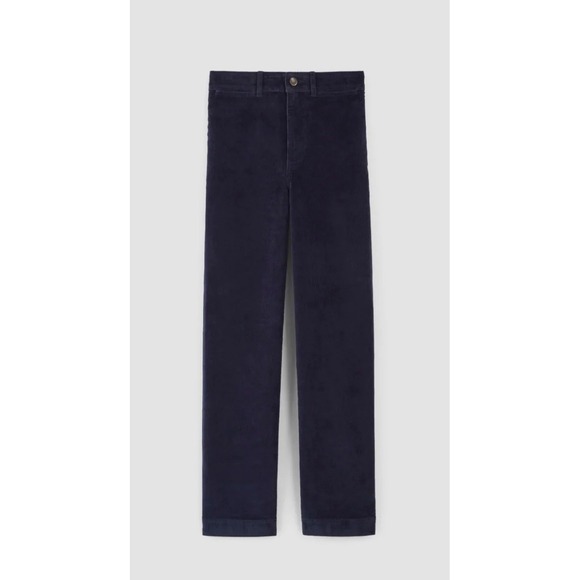 Everlane Size 2 Navy Blue Corduroy High Rise Wide Leg Cropped Stretch Pants - Picture 3 of 12